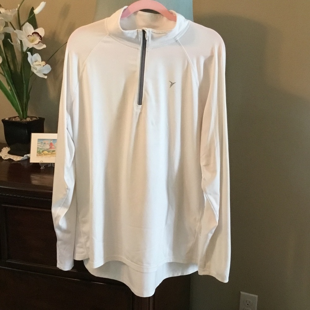 Old Navy-Women’s White Athletic Active Wear Half-Zip Pullover